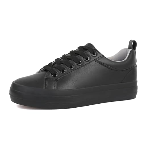 Image of JABASIC Women Lace Up Platform Sneakers Comfortable Casual Fashion Sneaker Walking Shoes