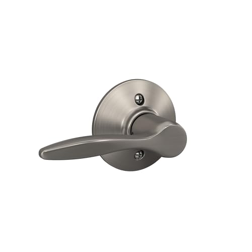 Image of Schlage F170 DEL 619 LH Left Handed Delfayo Door Lever with Standard Trim, One-Sided Non-Turning Dummy Handle, Satin Nickel