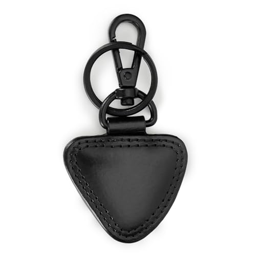 Image of Royal Enfield BATTERY BOX TRIANGLE KEYCHAIN BLACK | Material: 100% LEATHER | Type: LEATHER | Gender:UNISEX Categorisation: RE BATTERY BOX