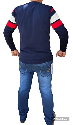 Image of Men's Plain Solid Full Sleeve Slim Fit Cotton T-Shirt -Multicolor
