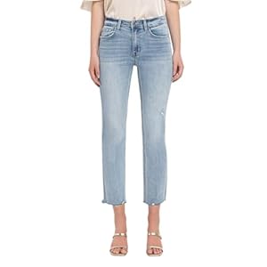Flying Monkey High Rise Crop Straight Jeans Light Blue
