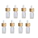 Cabilock 8pcs Lotion Container Frosting Mini containers Travel toiletries containers Dropper Bamboo Container Glass containers Frosted Dispensing Bottle Essence