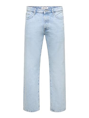 ONLY & SONS Herren Jeans ONSEDGE Loose 6986 - Relaxed Fit - Blau - Light Blue, Größe:36W / 34L, Farbvariante:Light Blue Denim 22026986