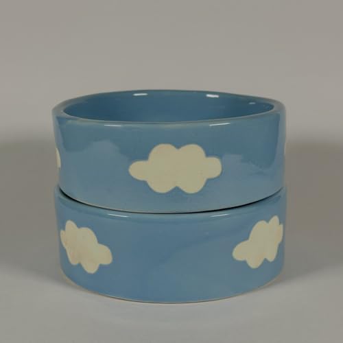 Image of SNS Handmade Ceramic Serving Bowl Set (Set of 2) | Microwave Safe Cute Ceramic Bowl Set | Aesthetic Snack, Salad, Cereal, Dessert & Soup Bowl | Premium Kitchen & Breakfast Bowl (Cloud Nine Bowl)