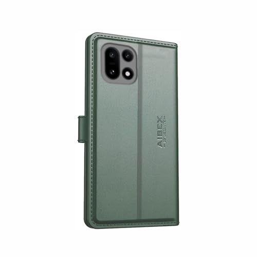 Image of AIBEX Compatible for OnePlus 15 5G Flip Cover Leather Finish | Inside TPU with Card Pockets | Wallet Stand | Complete Protection Flip Case Green