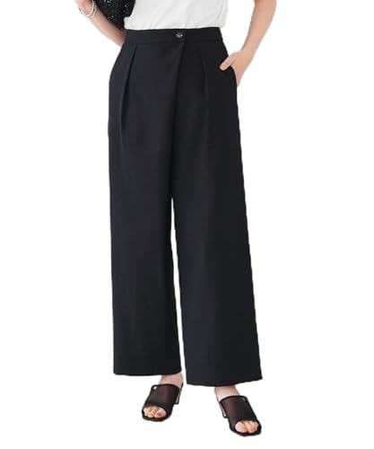 [アンタイトル] フルレングスパンツ 【セットアップ可能】 フロントラップ ワイドパンツ 15362410 レディース ブラック(019) 03(L)