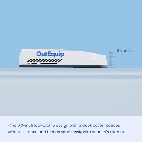 RV Air Conditioner, 12V 10000 BTU Rooftop Air Conditioner for RVs, Trucks, Vans, Campers, Tractor, Low Profile Quiet AC Unit, Battery Powered (w/heater)