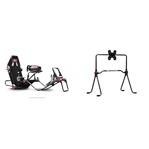 Next Level Racing F-GT Lite Formula & GT Foldable Simulator Cockpit and Lite Free Standing Monitor Stand - Bundle