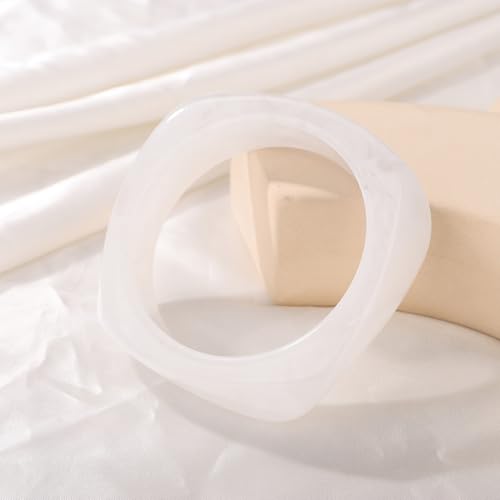 Image of JWICOS Resin Bangle Bracelet for Women Acrylic Cute Chunky Bracelet for Women Exaggerated Irregular Acrylic Resin Wristband Bracelet Bangle