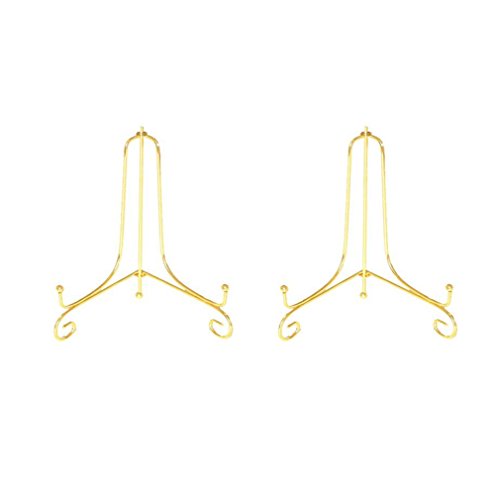 Artliving (2 Pack)4"Iron Display Stand, Gold Small Iron Easel Pla...