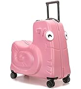 Kids Luggage 20Carry On Scooter Suitcase Portable Travel Trolley Case