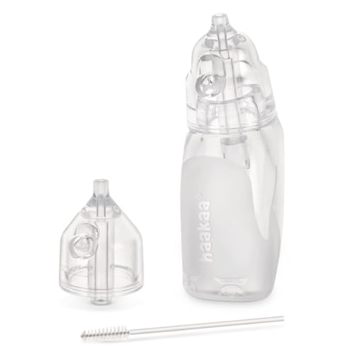 Image of haakaa Silicone Baby Nasal Aspirator| Safe Baby Nose Cleaner| Easy-Squeeze Nose & Ear Bulb Syringe with Brush|0m+ Newborn Toddler -Transparent, Penguin