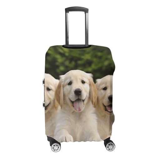 Golden Retriever Puppies Luggage Cover, Washable Elastic Suitcase Cover Protector Fit 18-32 Inch Luggage4