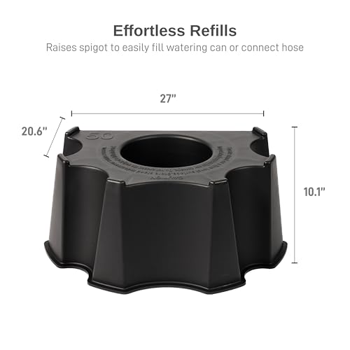 Image of RTS Home Accents 50-Gallon Rain Barrel Stand, Made from 100% Recycled Material, Black