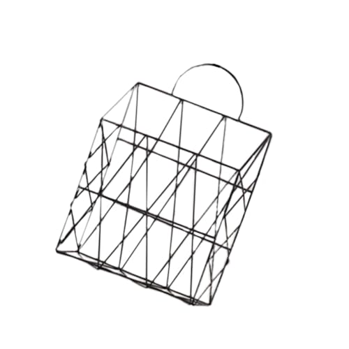 SOLUSTRE 1Pc Stylish Black Wrought Iron Magazine Storage Basket Wall Hanging Desktop Organizer for Books Newspapers and Files and Lightweight Design for Home Office