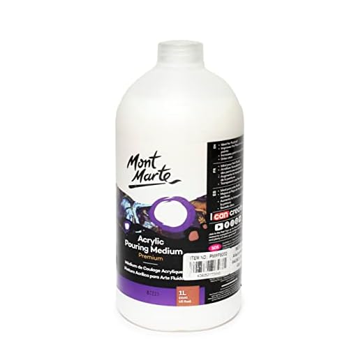 MONT MARTE Pouring Medium – 1 litro – Ideal para el Vertido de Acrílico Pinturas Acrilicas y la Técnica de Pouring – para Brillo, Profundidad de Color y Mejor Resplandor