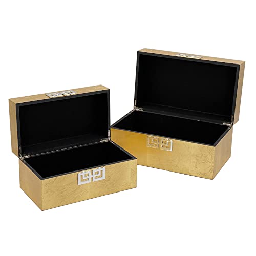 Galt International Storage Box Set Decorative Storage Box W/Hinged Lid Classic Design Wood Decor Boxes With Geometric Clasp Storage For Bedroom & Home thumb #4