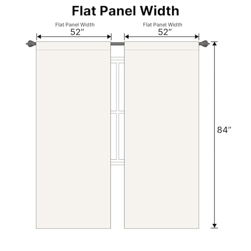 Image of H.VERSAILTEX Light Reducing Curtains Thermal Insulated Window Treatment Panels Room Darkening Privacy Assured Drapes for Living Room Back Tab /Rod Pocket Bedroom Drapes 2 Panels, Ivory - 52 x 84 Inch