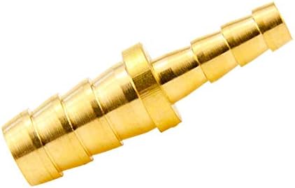 Beduan Brass Hose Barb Reducer, 3/8" to 5/16" Barb Hose ID, Reducing Barb Brabed Fitting Splicer Mender Union Air Water Fuel