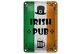 FEMER Cartel de chapa, 12 x 18 cm, diseño de pub irlandés, cerveza, alcohol, metal