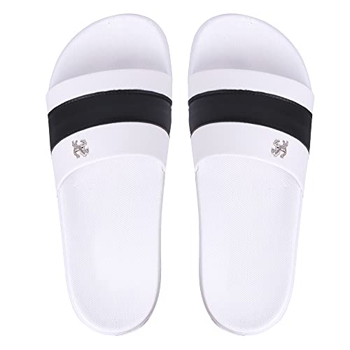 Image of PERY-PAO Mens Stylish Sliders Black, Grey, Sky Blue, White Boys Slippers