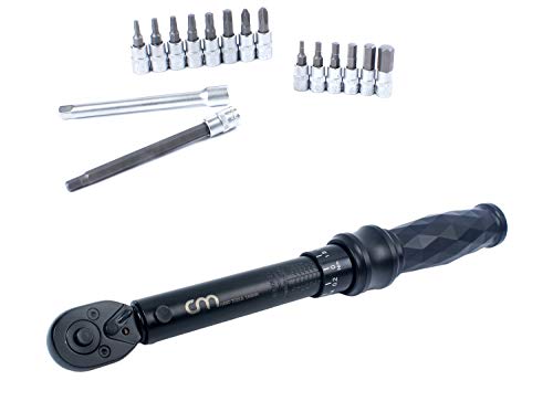 CM Diamond-Shaped Torque Wrench Adjustable 1-25 NM 1/4" Drive Tool for Bicycle/Home&Garden/Automative/Motor etc