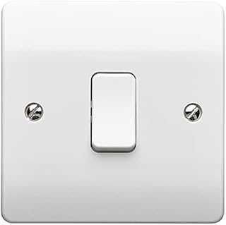 MK Electric 10 A Logic Plus 1 Gang SP 1 Way Flush Plate Switch, White