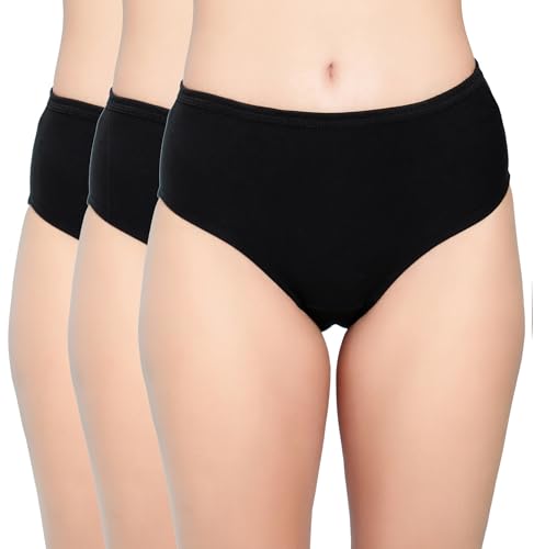Image of Shasmi Women's Super Combed Cotton Mid Low High Rise Coverage Hipster Full Briefs Breathable with Concealed Waistband Ladies Underwear Panties (Hipster 8901)