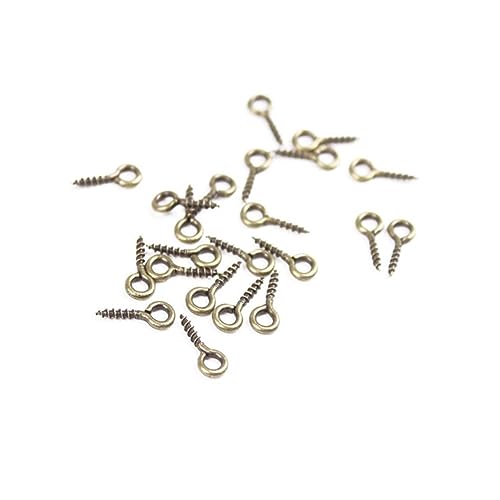 Angoily Jewelry Making Findings Screw Hoist Ring 800pcs/box Charms for Jewelry Sheep Eye Screw Hook Threaded Eye Pin Eyelet Mixed Sizes