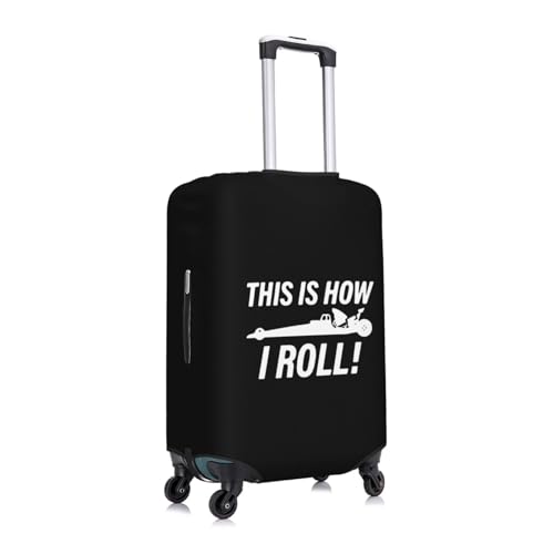 Drag Racing Travel Luggage Cover Suitcase Protector Fits 18-21 Inch Case(Black,S)2