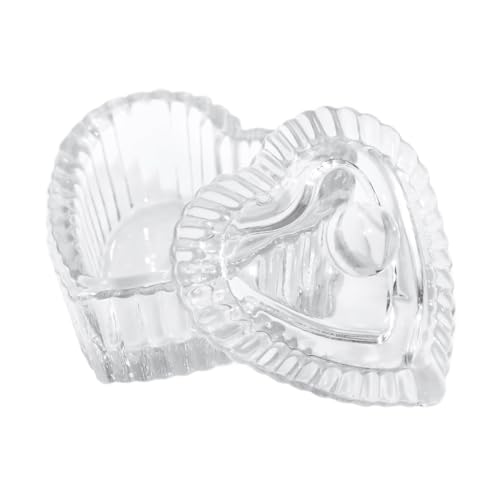 VONNST Nail Art Glass Dappen Dish Crystal Glass Dish Nails Art Dappen Dish with Lid Heart Shape Nail Liquid Crystal Cup Tools for Professional Use and Home Use (transparent)