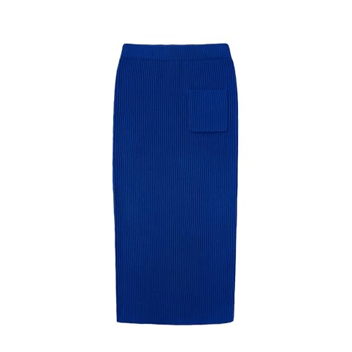 Image of chouyatou Women's Turtleneck 2 Piece Outfits Ribbed Knit Sweater Midi Pencil Skirt Set