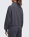 G4Free Women's Athletic Jackets Fashion Cropped Sweatshirts Mock Neck Casual Coats with Pockets Stand Collar (Dark Gray,M)