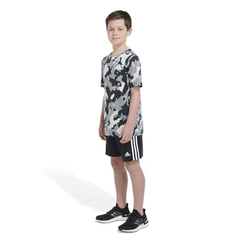 adidas Boys' Short Sleeve Cotton Allover BoS T-Shirt, Black Grey Camo, X-Large4