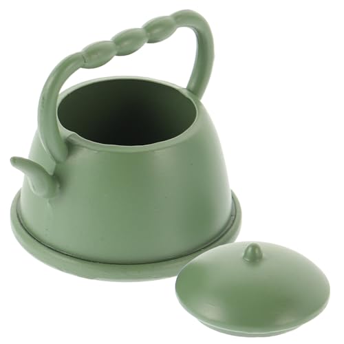 TOYANDONA Mini Metal Teapot Decorative Ornament for Vintage Style Scale Dollhouse Accessory Retro Teapot for Tea