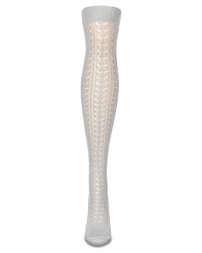 MeMoi Pointelle Over The Knee Cotton Blend Warm Socks Paloma Gray One Size2