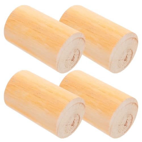 SHINEOFI Elevadores de Muebles de Madera 4 Piezas, Base Redonda de 5 Cm de Altura Diámetro Interior de 3,2 Cm, Ajustadores Antideslizantes para Sofás, Camas y Escritorios, Soporte Estable