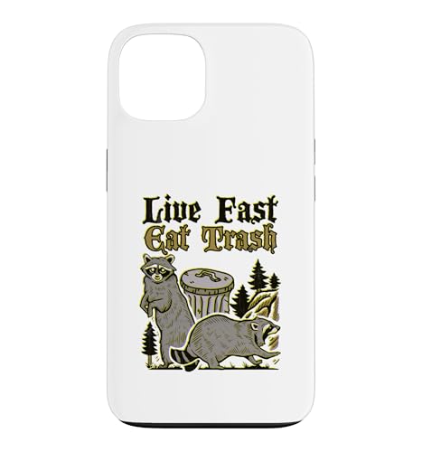 "Live Fast Eat Trash" Lowbrow Funny Trashpanda ���N�[�� �X�}�z�P�[�X iPhone 13 �p