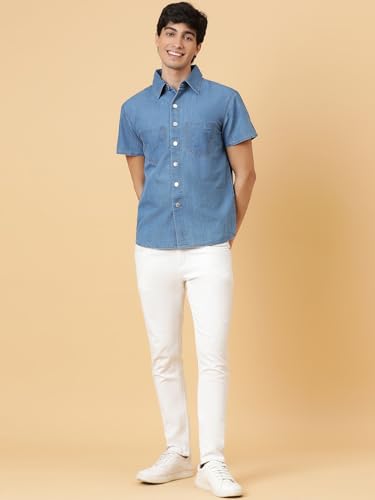 Image of KOTTY Men's Textured Casual Shirt - Long Sleeve||Button-Down Collar||Classic Fit