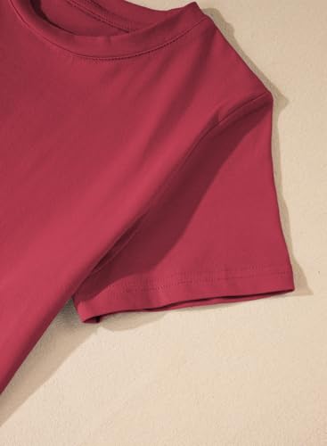 blibean 4 Pack Summer Girls Shirts Cotton Soft Kids Short Sleeve Clothes Size 6-15 Year4