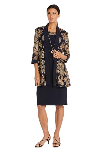 R&M Richards Women's 2 Piece Floral Lace Pantsuit