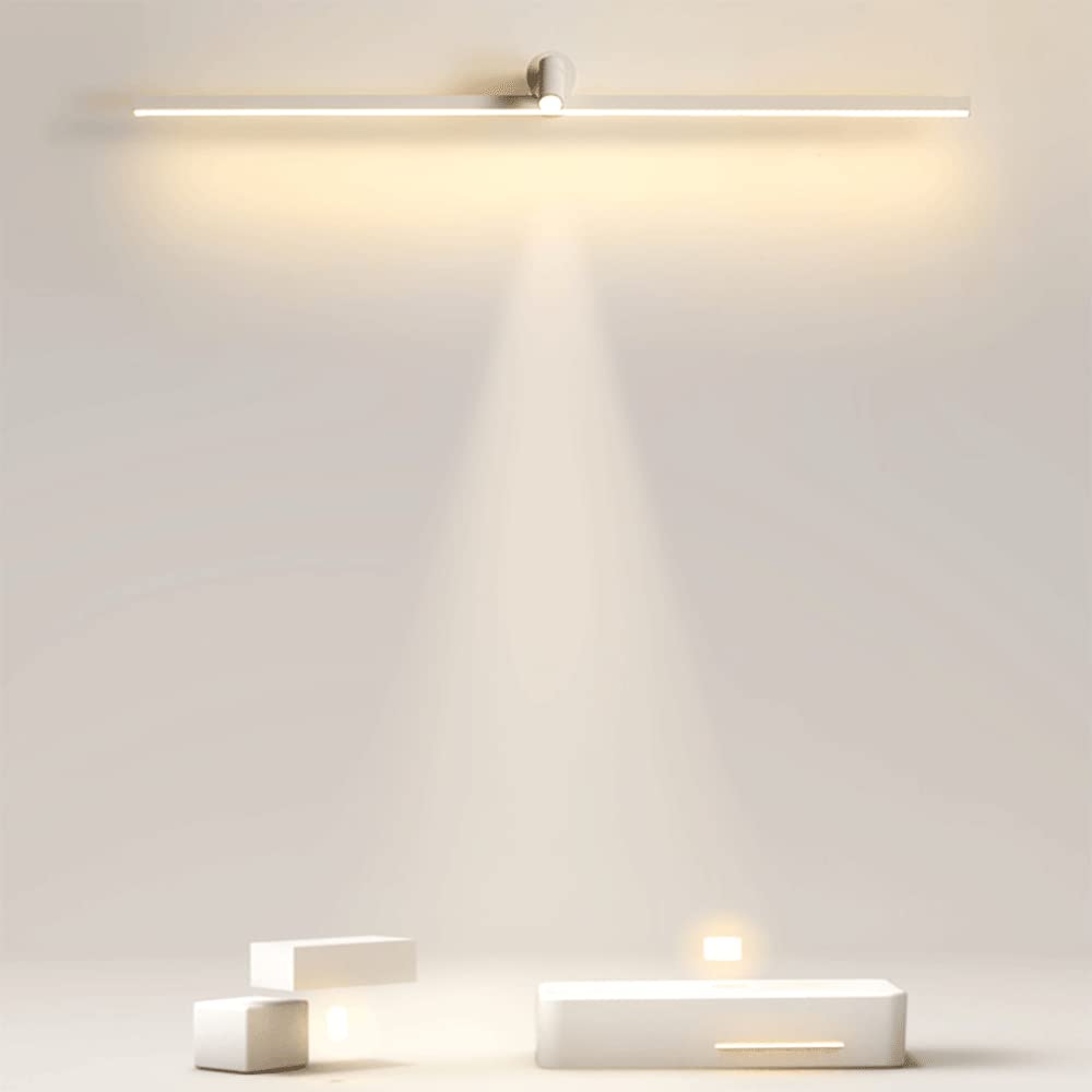 Wydłużona liniowa lampa ścienna, ultra cienka metalowa lampa rurowa z obrotowym reflektorem, wstążka nocna LED, nowoczesne oświetlenie - 3000K, oświetlenie przednie dla Miro