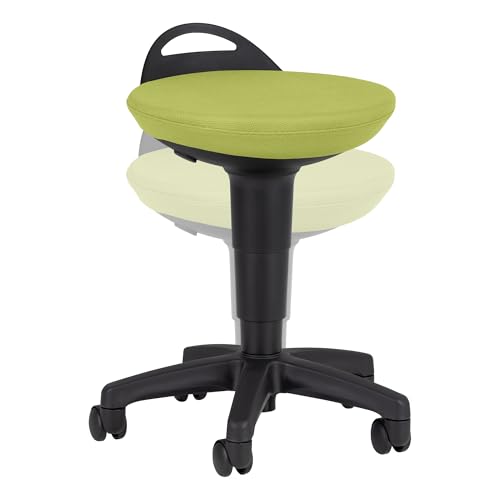 Image of Rolling Adjustable-Height Padded Stool - Fern Green