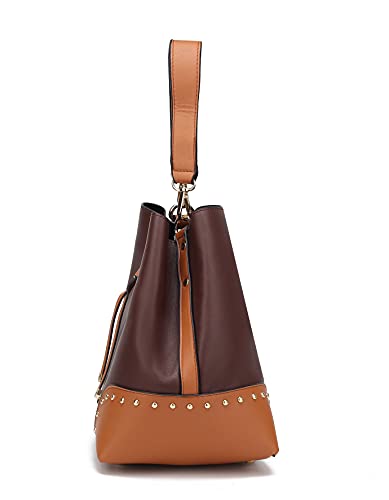 Image of MKF Collection Women's Bucket Bag With Wristlet Wallet, Vegan Leather Hobo Bag Handbag Set Crossbody Bag by Mia K