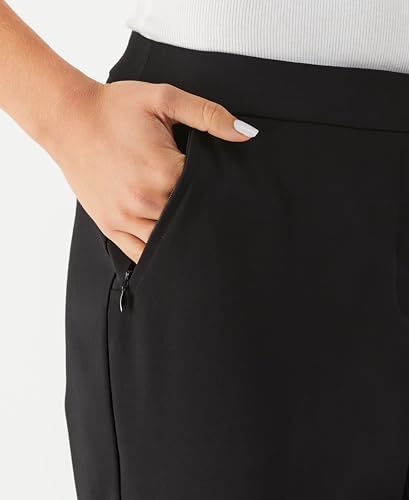 Rafaella Women's 24" Satin Twill Capri with Grommets, Stretch Fabric, Elastic Waistband, Curvy Slim Fit Dress Pants3