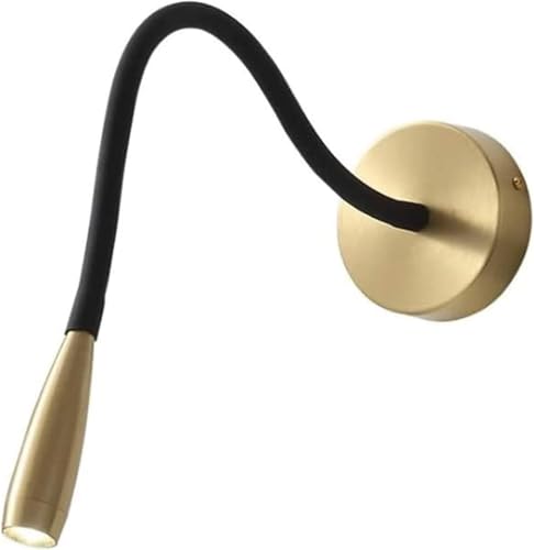 Genérico Lámpara de pared simple un solo cabezal, luz LED, brazo lámpara ajustable, apliques cuello cisne compatibles con pasillo, estudio, dormitorio, Araña de techo