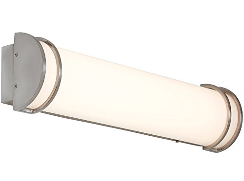 Hamilton Hills New Flush Mount Brushed Nickel Modern Frosted Bathroom Vanity Light Fixture 3000K Warm White 24" Hamilton Hills New Flush Mount Brushed Nickel Modern Frosted Bathroom Vanity Light Fixture 3000K Warm White 24"