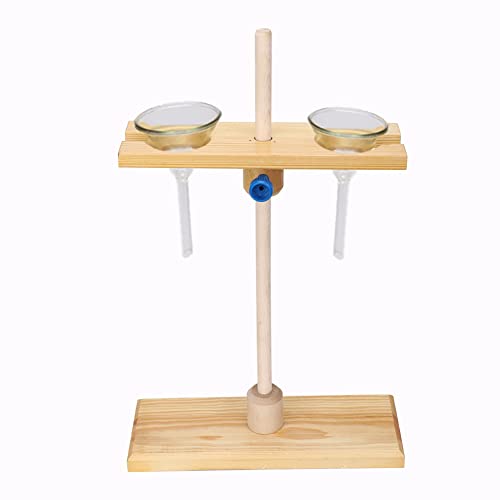 2 Holes Funnel Stand, Wooden Separating Funnels Stand Holder Adjustable Height Funnel Rack for School Laboratory Experiment Fixing Accessories