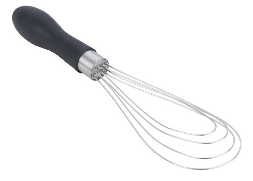 MIU France Stainless Steel Flat Whisk with Soft Grip Handle, 11-Inch