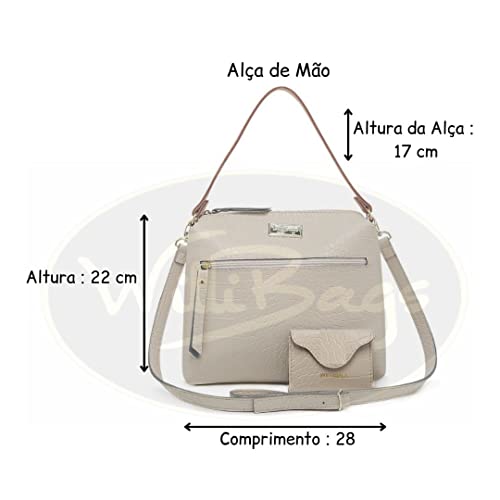 Bolsa Baú 2 alças de Mão + Transversal Removível Willibags (Gelo)